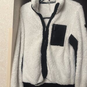 Calvin Klein Performance White and Black Teddy Jacket
